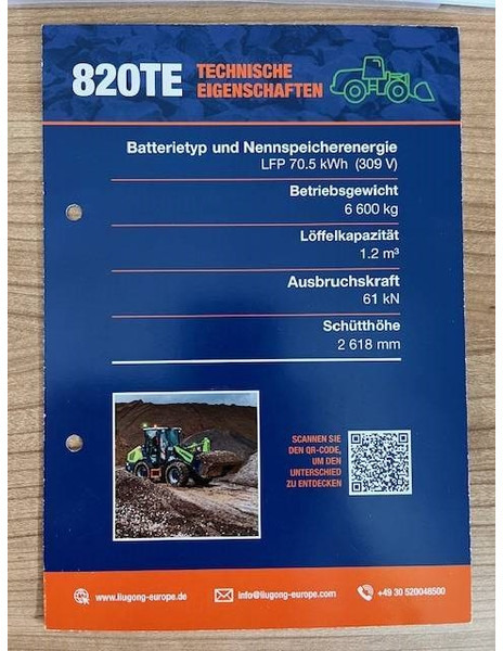 LIUGONG 820 TE vollelektrisch, 6.600 kg, 1.2 cbm (12005253 - Pá carregadora de rodas: foto 5 LIUGONG 820 TE vollelektrisch, 6.600 kg, 1.2 cbm (12005253 - Pá carregadora de rodas: foto 5