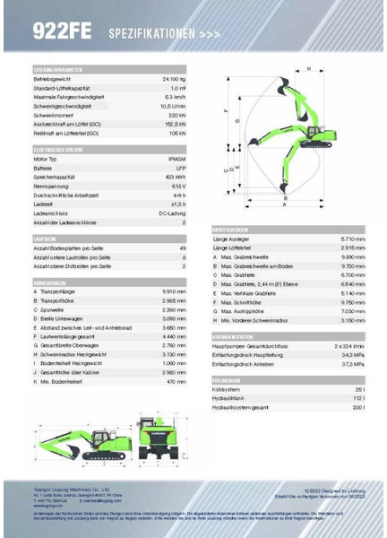 LIUGONG 922 FE vollelektrisch, 24.100 kg - Escavadora de rastos: foto 2 LIUGONG 922 FE vollelektrisch, 24.100 kg - Escavadora de rastos: foto 2
