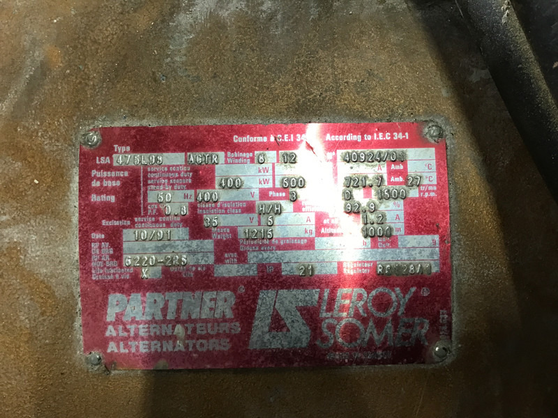 Cummins KTA19-G3 GENERATOR 500KVA USED - Gerador elétrico: foto 5 Cummins KTA19-G3 GENERATOR 500KVA USED - Gerador elétrico: foto 5