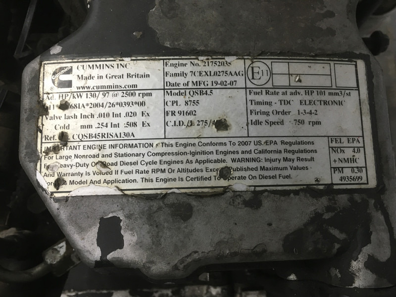 Máquina de construção Cummins QSB4.5 COMMONRAIL USED: foto 6 Máquina de construção Cummins QSB4.5 COMMONRAIL USED: foto 6