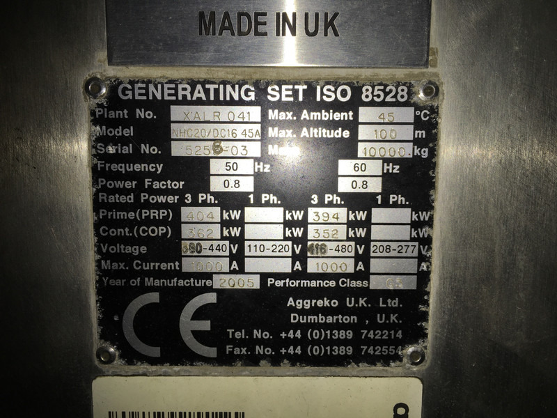 Scania DC16.43A GENERATOR 344KVA USED - Gerador elétrico: foto 2 Scania DC16.43A GENERATOR 344KVA USED - Gerador elétrico: foto 2