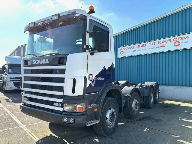 Scania R124-420 C 8x4 FULL STEEL CHASSIS (EURO 3 / FULL STEEL SUSPENSION / REDUCTION AXLES / GRS900 GEARBOX) - Camião chassi: foto 1 Scania R124-420 C 8x4 FULL STEEL CHASSIS (EURO 3 / FULL STEEL SUSPENSION / REDUCTION AXLES / GRS900 GEARBOX) - Camião chassi: foto 1