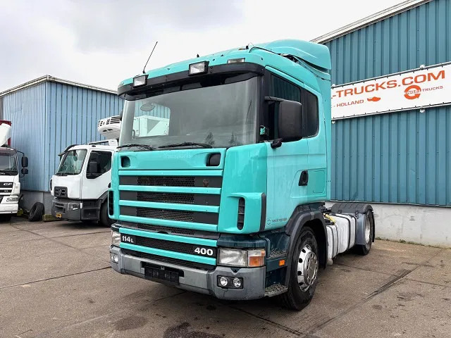 Scania R114-380 LA SLEEPERCAB 4x2 (EURO 2 / MANUAL GEARBOX / HYDRAULIC KIT / P.T.O. / FULL SPOILERSET / ETC.) - Tractor: foto 1 Scania R114-380 LA SLEEPERCAB 4x2 (EURO 2 / MANUAL GEARBOX / HYDRAULIC KIT / P.T.O. / FULL SPOILERSET / ETC.) - Tractor: foto 1
