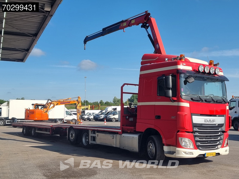 DAF XF 440 6X2 NL-combi Transporter HMF 900-K2 Kran Winch Lift-Lenkachse Euro 6 - Camião de caixa aberta/ Plataforma, Camião grua: foto 3 DAF XF 440 6X2 NL-combi Transporter HMF 900-K2 Kran Winch Lift-Lenkachse Euro 6 - Camião de caixa aberta/ Plataforma, Camião grua: foto 3