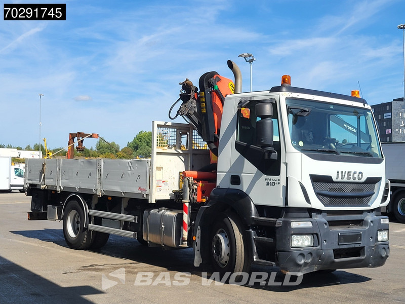 Camião de caixa aberta/ Plataforma, Camião grua Iveco Stralis 310 4X2 Palfinger PK14502-SH Kran Crane Rotator Steel suspension Euro 6: foto 16