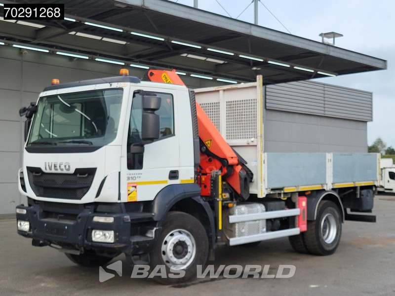 Camião de caixa aberta/ Plataforma, Camião grua Iveco Trakker 310 4X2 Palfinger PK14002 EH Crane Kran Rotator Steelsuspension Big-Axle Manual Euro 6: foto 10