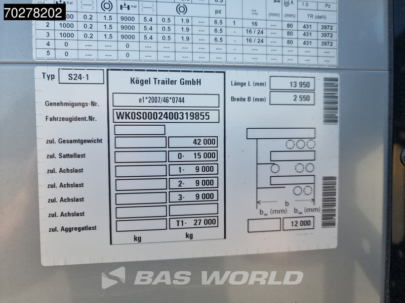 Semi-reboque plataforma/ Caixa aberta novo Kögel S24-1 NEW Liftachse Bordwände: foto 15