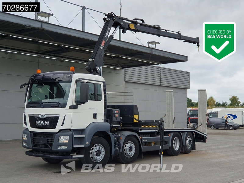 MAN TGS 35.360 8X2 HIAB X-Hiduo 158 BS-3 Crane Lift+lenkasche Machine transporter Euro 6 - Camião transporte de veículos, Camião grua: foto 1 MAN TGS 35.360 8X2 HIAB X-Hiduo 158 BS-3 Crane Lift+lenkasche Machine transporter Euro 6 - Camião transporte de veículos, Camião grua: foto 1