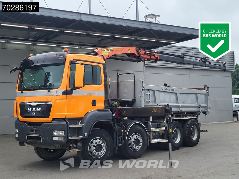 MAN TGS 35.400 8X4 Palfinger PK16001 K Kran Crane Retarder Big-Axle 2-Way tipper Euro 6 - Camião basculante, Camião grua: foto 1 MAN TGS 35.400 8X4 Palfinger PK16001 K Kran Crane Retarder Big-Axle 2-Way tipper Euro 6 - Camião basculante, Camião grua: foto 1
