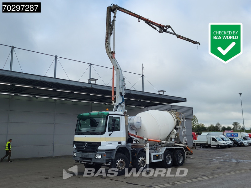 Mercedes-Benz Actros 3241 8X4 7m3 Mecbo Mixer Big-Axle Steelsuspension Pompe+Mixer Autoamtic Euro 3 - Autobomba de betão: foto 1 Mercedes-Benz Actros 3241 8X4 7m3 Mecbo Mixer Big-Axle Steelsuspension Pompe+Mixer Autoamtic Euro 3 - Autobomba de betão: foto 1