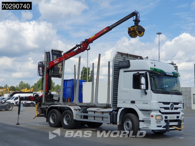 Mercedes-Benz Actros 3346 6X4 Original KM's! FTG V10CX.81 Kran Crane Holztransport Big-Axle Steelsuspension - Camião de transporte de madeira, Camião grua: foto 3 Mercedes-Benz Actros 3346 6X4 Original KM's! FTG V10CX.81 Kran Crane Holztransport Big-Axle Steelsuspension - Camião de transporte de madeira, Camião grua: foto 3