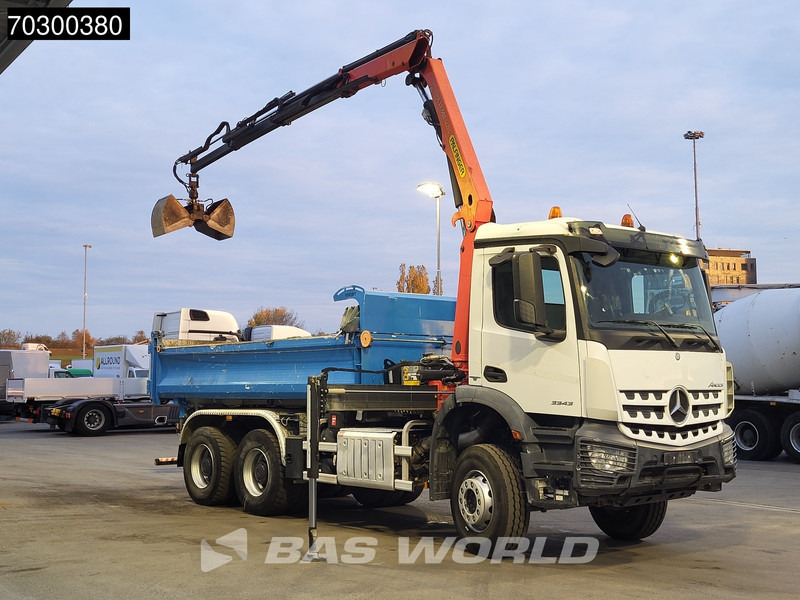 Mercedes-Benz Arocs 3343 6X4 Palfinger PK12.501 SLD Kran Crane 7m3 tipper Big-Axle Automatic Euro 6 - Camião basculante, Camião grua: foto 3 Mercedes-Benz Arocs 3343 6X4 Palfinger PK12.501 SLD Kran Crane 7m3 tipper Big-Axle Automatic Euro 6 - Camião basculante, Camião grua: foto 3
