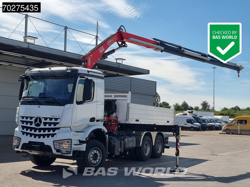 Mercedes-Benz Arocs 3348 6X4 Fassi F255A2.24 Kran Crane 9m3 3-Sided Tipper Big-Axle Euro 6 - Camião basculante, Camião grua: foto 1 Mercedes-Benz Arocs 3348 6X4 Fassi F255A2.24 Kran Crane 9m3 3-Sided Tipper Big-Axle Euro 6 - Camião basculante, Camião grua: foto 1