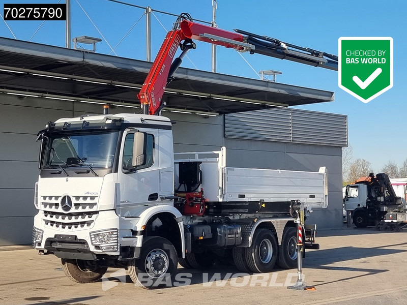 Mercedes-Benz Arocs 3348 6X6 Full Steel Retarder Fassi 25T/M Crane Kran Euro 6 - Camião basculante, Camião grua: foto 1 Mercedes-Benz Arocs 3348 6X6 Full Steel Retarder Fassi 25T/M Crane Kran Euro 6 - Camião basculante, Camião grua: foto 1