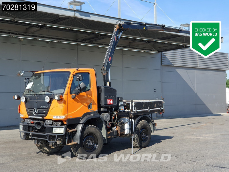 Mercedes-Benz U20 4X4 Hiab 022D-3 HIDUO Kran Crane Hydraulic Euro 5 - Camião de caixa aberta/ Plataforma, Camião grua: foto 1 Mercedes-Benz U20 4X4 Hiab 022D-3 HIDUO Kran Crane Hydraulic Euro 5 - Camião de caixa aberta/ Plataforma, Camião grua: foto 1