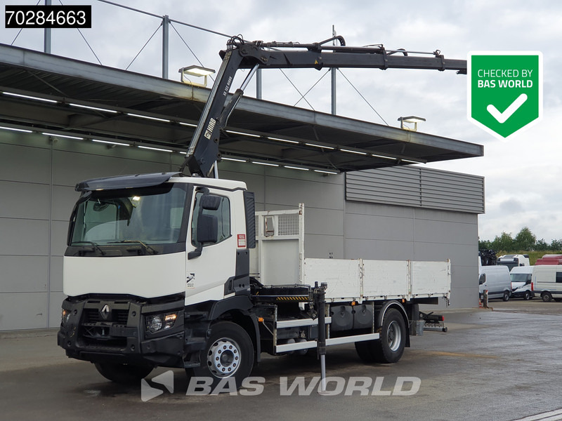 Renault C 380 4X2 HIAB 122 B-3 HIDUO Kran Crane Steelsuspension Big-Axle Euro 6 - Camião de caixa aberta/ Plataforma, Camião grua: foto 1 Renault C 380 4X2 HIAB 122 B-3 HIDUO Kran Crane Steelsuspension Big-Axle Euro 6 - Camião de caixa aberta/ Plataforma, Camião grua: foto 1