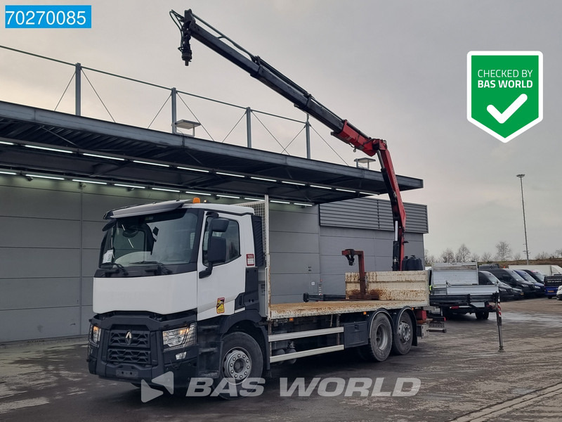 Renault C 380 6X2 Fassi F155A.0.23 E-ACTIVE Remote Control Euro 6 - Camião de caixa aberta/ Plataforma, Camião grua: foto 1 Renault C 380 6X2 Fassi F155A.0.23 E-ACTIVE Remote Control Euro 6 - Camião de caixa aberta/ Plataforma, Camião grua: foto 1