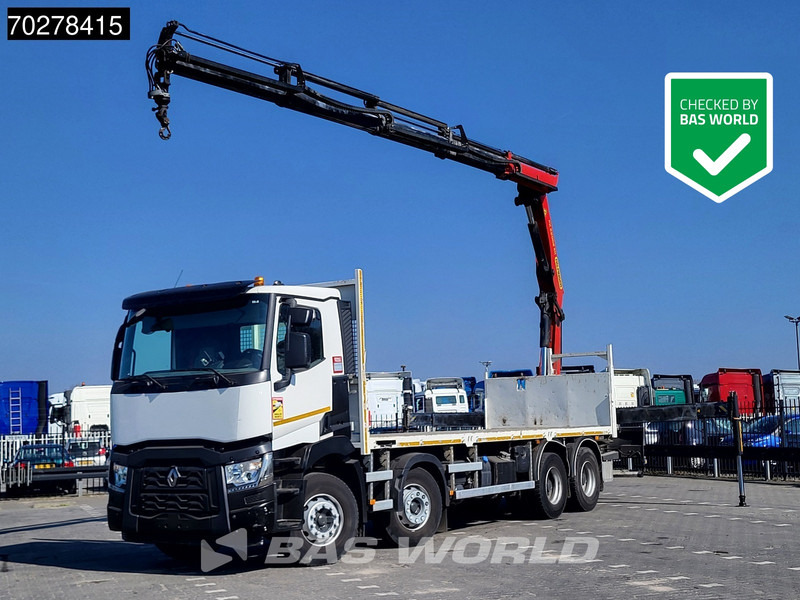 Renault C 430 8X4 Palfinger 22002 EH kran Crane Big-Axle steel suspension Euro 6 - Camião de caixa aberta/ Plataforma, Camião grua: foto 1 Renault C 430 8X4 Palfinger 22002 EH kran Crane Big-Axle steel suspension Euro 6 - Camião de caixa aberta/ Plataforma, Camião grua: foto 1