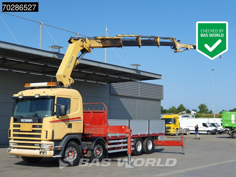 Scania 124G 470 8X4 Palfinger PK45000 C4 Crane Kran Fly-Jib Manual Steering Axle Euro 3 - Camião de caixa aberta/ Plataforma, Camião grua: foto 1 Scania 124G 470 8X4 Palfinger PK45000 C4 Crane Kran Fly-Jib Manual Steering Axle Euro 3 - Camião de caixa aberta/ Plataforma, Camião grua: foto 1