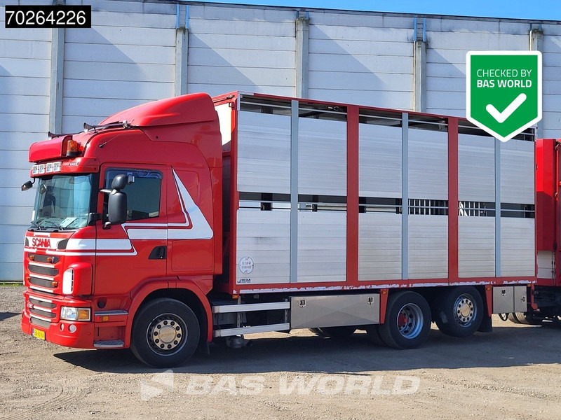 Scania G420 6X2 Van Dijk Cattle transport Liftable floor Lift-Asche Euro 5 - Camião furgão: foto 1 Scania G420 6X2 Van Dijk Cattle transport Liftable floor Lift-Asche Euro 5 - Camião furgão: foto 1