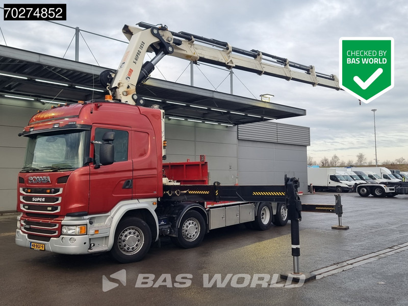 Scania G450 8X2 NL-Truck Hiab X-HIPRO 1058EP-6 Kran Front stab Retarder Euro 6 - Camião de caixa aberta/ Plataforma, Camião grua: foto 1 Scania G450 8X2 NL-Truck Hiab X-HIPRO 1058EP-6 Kran Front stab Retarder Euro 6 - Camião de caixa aberta/ Plataforma, Camião grua: foto 1