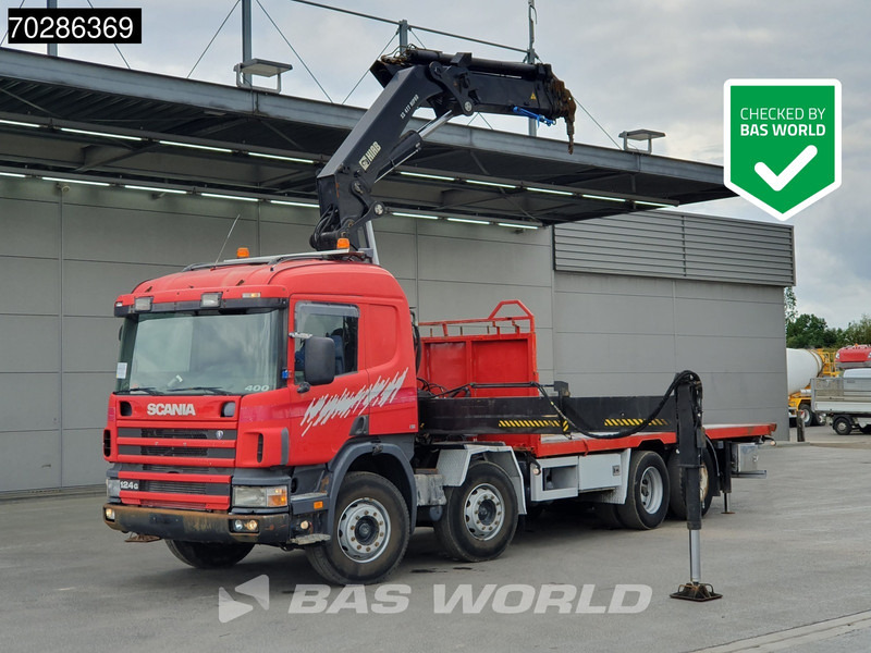 Scania P124 P 8X2 HIAB 477EP-5 HIPRO 2013 year Kran Crane Lift Axle Manual Euro 2 - Camião de caixa aberta/ Plataforma, Camião grua: foto 1 Scania P124 P 8X2 HIAB 477EP-5 HIPRO 2013 year Kran Crane Lift Axle Manual Euro 2 - Camião de caixa aberta/ Plataforma, Camião grua: foto 1