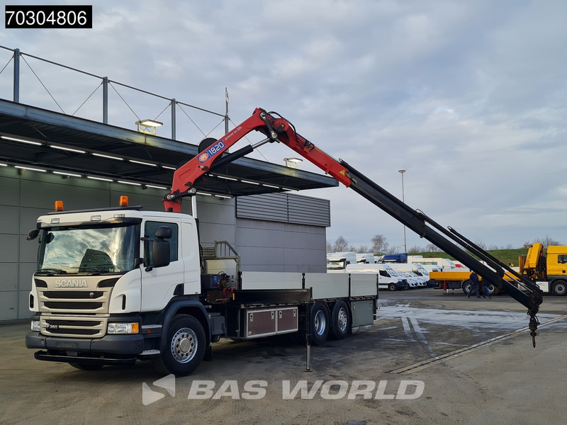 Scania P360 P 6X2 HMF 1820-K4 Kran Crane Lift+Steering Axle Air suspension Euro 6 - Camião de caixa aberta/ Plataforma, Camião grua: foto 5 Scania P360 P 6X2 HMF 1820-K4 Kran Crane Lift+Steering Axle Air suspension Euro 6 - Camião de caixa aberta/ Plataforma, Camião grua: foto 5