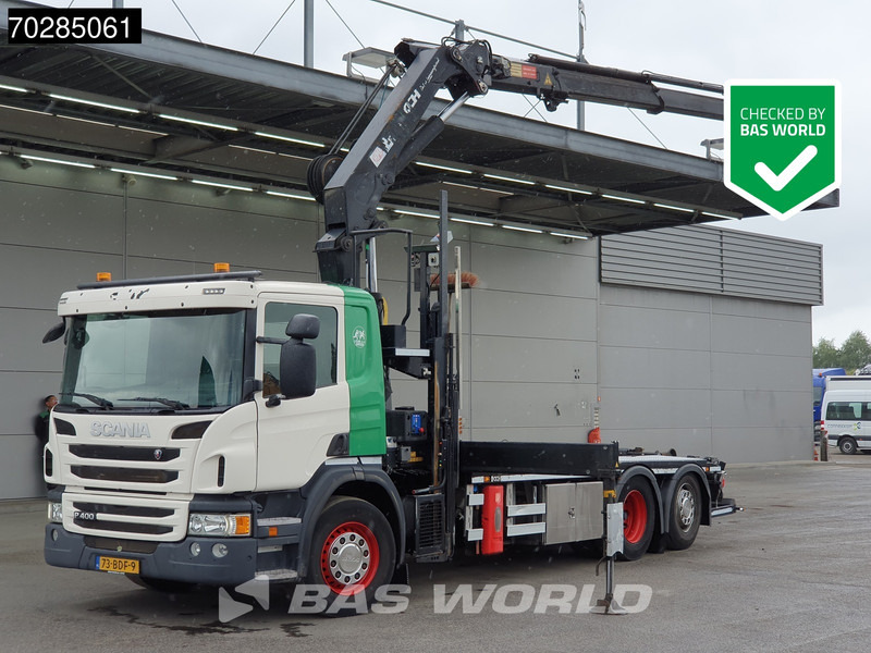 Scania P400 6X2 NL-Truck HMF 2620-K3 Kran 22tons Hyva Lift Lift+Lenkachse Euro 5 - Camião polibenne, Camião grua: foto 1 Scania P400 6X2 NL-Truck HMF 2620-K3 Kran 22tons Hyva Lift Lift+Lenkachse Euro 5 - Camião polibenne, Camião grua: foto 1
