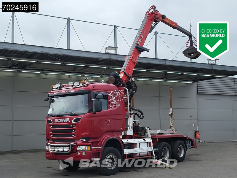 Scania R580 6X4 3-Pedals Jonsered J28505 83 Crane Kran Steel-suspension Retarder Euro 6 - Camião de transporte de madeira, Camião grua: foto 1 Scania R580 6X4 3-Pedals Jonsered J28505 83 Crane Kran Steel-suspension Retarder Euro 6 - Camião de transporte de madeira, Camião grua: foto 1
