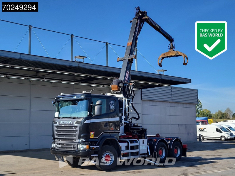 Scania R580 6X4 Holz Kran Diebolt D28 Full-Steel - Camião de transporte de madeira, Camião grua: foto 1 Scania R580 6X4 Holz Kran Diebolt D28 Full-Steel - Camião de transporte de madeira, Camião grua: foto 1