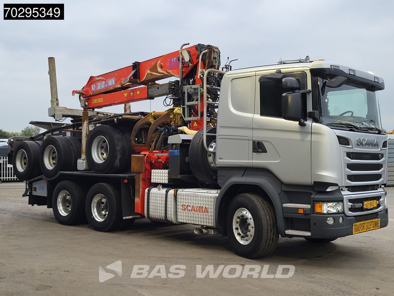 Scania R580 R 6X4 NL-Truck Diebolt D28.81 Kran Crane Holztransport + Dolly Retarder Euro 6 - Camião de transporte de madeira, Camião grua: foto 3 Scania R580 R 6X4 NL-Truck Diebolt D28.81 Kran Crane Holztransport + Dolly Retarder Euro 6 - Camião de transporte de madeira, Camião grua: foto 3