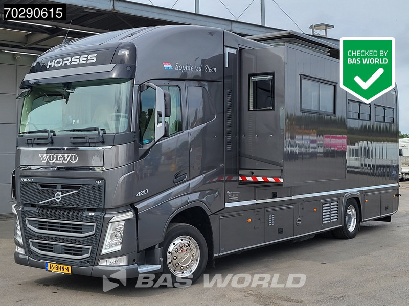 Volvo FH 420 FH 4X2 NL-Truck Xenon Navi ACC Euro 6 - Camião de transporte de cavalos: foto 1 Volvo FH 420 FH 4X2 NL-Truck Xenon Navi ACC Euro 6 - Camião de transporte de cavalos: foto 1