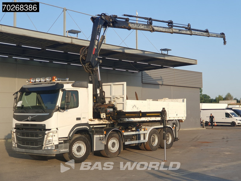 Camião polibenne, Camião grua Volvo FM 410 8X4 211EP-5 HIDUO Kran Crane Steel suspension Big-Axle VEB Euro 6: foto 1