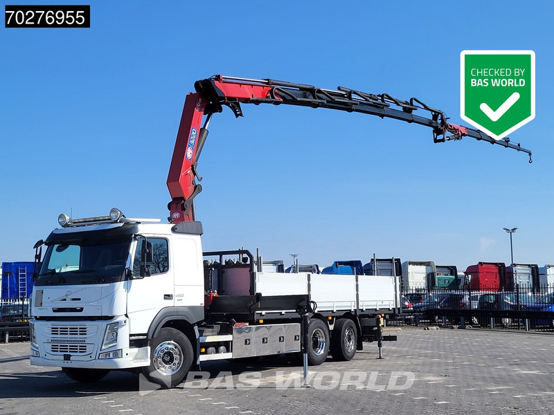 Volvo FM 450 6X2 HMF 3220 Crane Kran Lift-Lenkachse VEB+ Euro 6 - Camião de caixa aberta/ Plataforma, Camião grua: foto 1 Volvo FM 450 6X2 HMF 3220 Crane Kran Lift-Lenkachse VEB+ Euro 6 - Camião de caixa aberta/ Plataforma, Camião grua: foto 1