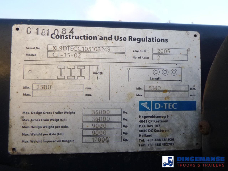 Semi-reboque transportador de contêineres/ Caixa móvel D-Tec 4-axle container combi trailer (2 + 2 axles): foto 18