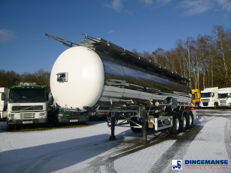 Feldbinder Chemical tank inox L4BH 30 m3 / 1 comp + pump - Semi-reboque cisterna: foto 1 Feldbinder Chemical tank inox L4BH 30 m3 / 1 comp + pump - Semi-reboque cisterna: foto 1