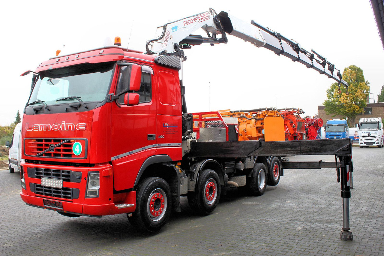 Volvo FM 480 8x2 Pritsche + FASSI F800XP Kran 6x - Camião de caixa aberta/ Plataforma, Camião grua: foto 3 Volvo FM 480 8x2 Pritsche + FASSI F800XP Kran 6x - Camião de caixa aberta/ Plataforma, Camião grua: foto 3