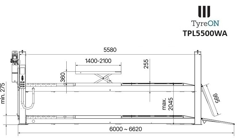 Equipamento para oficina TPL5500WA 4 post alignment lift - 5.6 meter runways - Fully integrated free wheels lifting system - 5.5T: foto 7 Equipamento para oficina TPL5500WA 4 post alignment lift - 5.6 meter runways - Fully integrated free wheels lifting system - 5.5T: foto 7