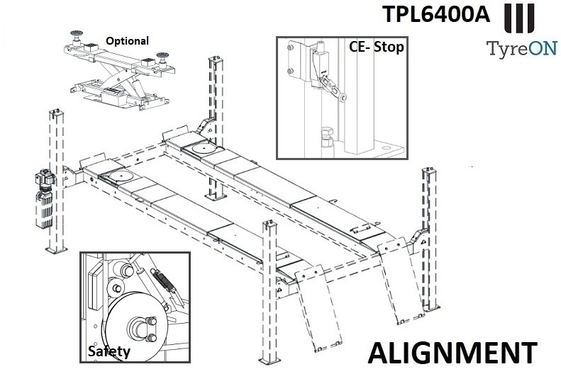 TPL6400A 4 post alignment lift - 5,2 m runways - 6.4T - Equipamento para oficina: foto 2 TPL6400A 4 post alignment lift - 5,2 m runways - 6.4T - Equipamento para oficina: foto 2