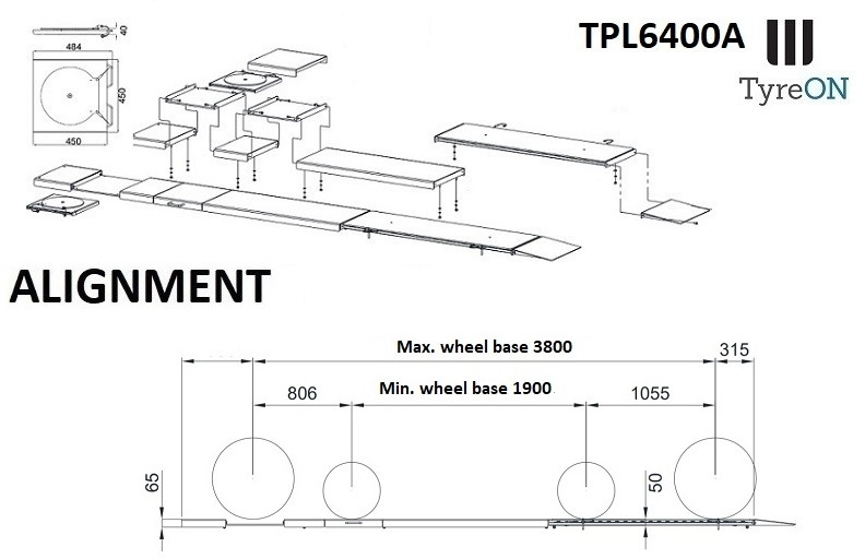 TPL6400A 4 post alignment lift - 5,2 m runways - 6.4T - Equipamento para oficina: foto 4 TPL6400A 4 post alignment lift - 5,2 m runways - 6.4T - Equipamento para oficina: foto 4