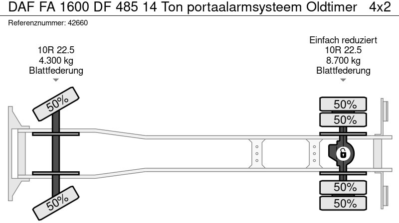 Locação financeira de DAF FA 1600 DF 485 14 Ton portaalarmsysteem Oldtimer DAF FA 1600 DF 485 14 Ton portaalarmsysteem Oldtimer: foto 15