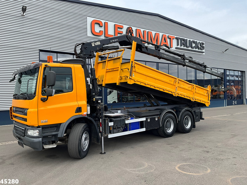 DAF FAT 75 CF 340 6x4 Manual Full steel Hiab 16 Tonmeter laadkraan - Camião basculante, Camião grua: foto 1 DAF FAT 75 CF 340 6x4 Manual Full steel Hiab 16 Tonmeter laadkraan - Camião basculante, Camião grua: foto 1