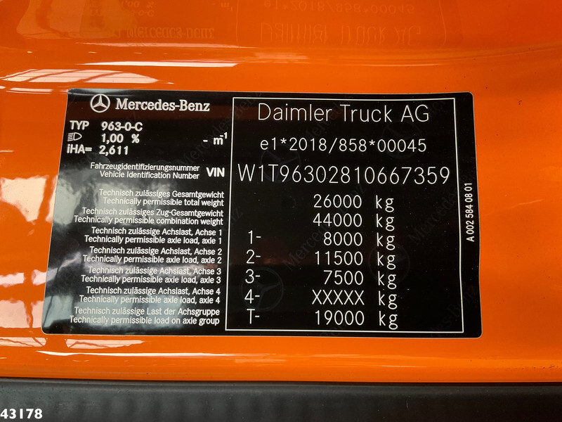 Camião polibenne, Camião grua Mercedes-Benz Actros 2643 Euro 6 HMF 23 Tonmeter laadkraan: foto 19