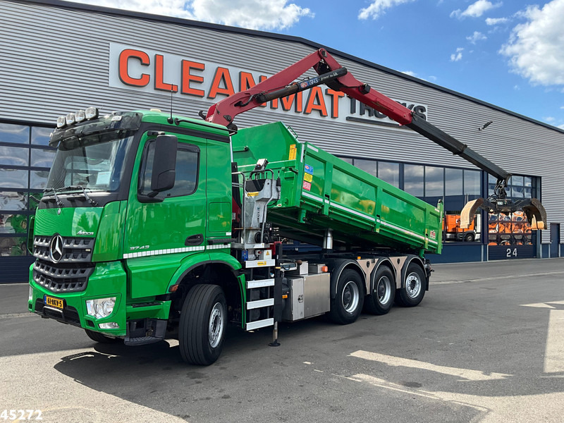 Mercedes-Benz Arocs 3743 8x4 Euro 6 HMF 19 Tonmeter Elektrisch/Hydraulisch aangedreven Z-kraan - Camião basculante, Camião grua: foto 1 Mercedes-Benz Arocs 3743 8x4 Euro 6 HMF 19 Tonmeter Elektrisch/Hydraulisch aangedreven Z-kraan - Camião basculante, Camião grua: foto 1