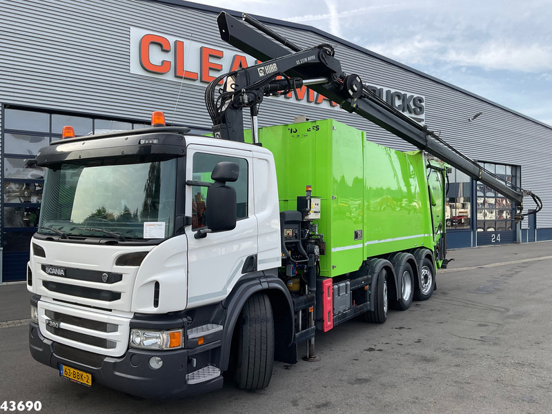 Scania P 360 Faun 18m³ + Hiab crane + Underground Container Washing Installation - Caminhão de lixo: foto 1 Scania P 360 Faun 18m³ + Hiab crane + Underground Container Washing Installation - Caminhão de lixo: foto 1