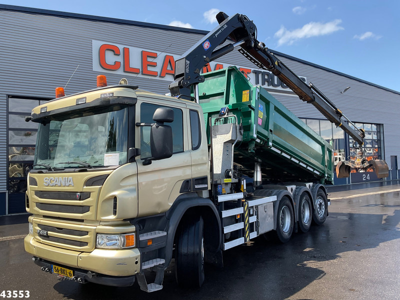 Scania P 410 8x4 Euro 6 HMF 18 Tonmeter laadkraan - Camião basculante, Camião grua: foto 1 Scania P 410 8x4 Euro 6 HMF 18 Tonmeter laadkraan - Camião basculante, Camião grua: foto 1