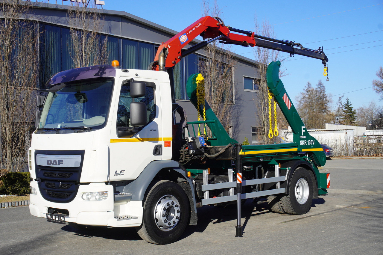 DAF LF 18.310 E6 / Skip loader Fornal NKR 130V / HDS HMF 735 K2 / Manual gearbox - Camião multibenne, Camião grua: foto 2 DAF LF 18.310 E6 / Skip loader Fornal NKR 130V / HDS HMF 735 K2 / Manual gearbox - Camião multibenne, Camião grua: foto 2