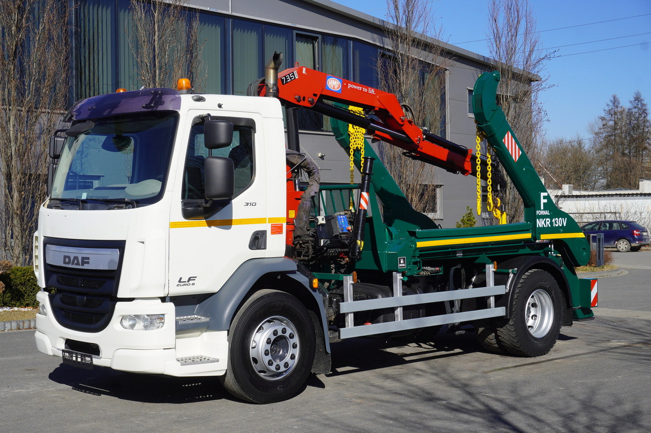DAF LF 18.310 E6 / Skip loader Fornal NKR 130V / HDS HMF 735 K2 / Manual gearbox - Camião grua: foto 1 DAF LF 18.310 E6 / Skip loader Fornal NKR 130V / HDS HMF 735 K2 / Manual gearbox - Camião grua: foto 1