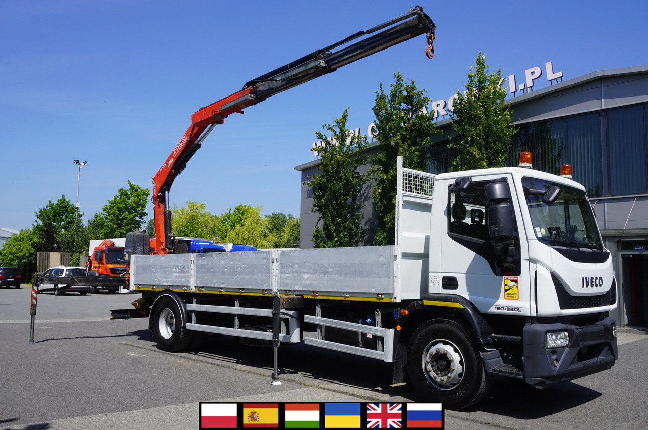IVECO EUROCARGO 190-280L / FASSI F135A / 8 M / Lift cap. 5580 kg - Camião de caixa aberta/ Plataforma, Camião grua: foto 1 IVECO EUROCARGO 190-280L / FASSI F135A / 8 M / Lift cap. 5580 kg - Camião de caixa aberta/ Plataforma, Camião grua: foto 1