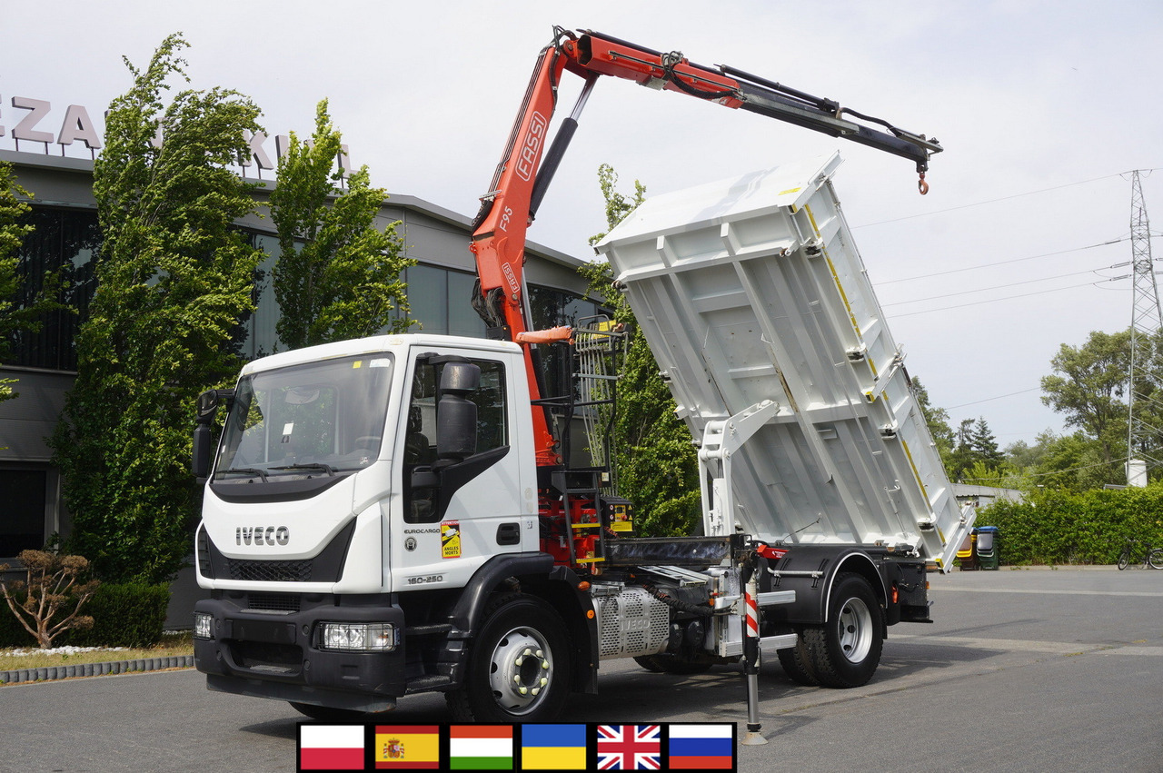 IVECO Eurocargo 160-250 / Fassi F95 crane / 120 tho. km / 3-sided tipper - Camião grua: foto 1 IVECO Eurocargo 160-250 / Fassi F95 crane / 120 tho. km / 3-sided tipper - Camião grua: foto 1